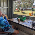 2022 04 10 Sporting Clays Competition - Graham Coyle looks like he is already planning the next Ground 1 layout. 