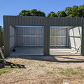 2021 10 26 Ground 1 Sporting Clays trap storage shed east, next to the scissor lift.