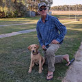 2021 04 28 Ian (Hopper) McCormick and his Lab Joan came back for more gunfire familiarisation. Joan is growing well.