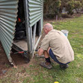 2021 06 26 Col Crittenden fixing No.1 trap shed on Ground 1 