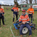2021 08 04 The crew from Enviropacific. L ~ R: Patrick, Brett, Ming (the Magnificent) & James, the Project Engineer. The lads all managed to smack some targets.