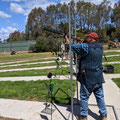 2021 10 30 Anton Motha putting the Presidential seal of approval on Sporting Clays practice's temporary home on Ground 3.