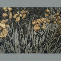 "Les iris dorés" 50x70 avec peinture acrylique dorée