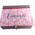 Kommunionsgeschenk, Schmuckschatulle M Japanstoffe rose´ Kirschblüten / pastell flieder OHNE Lederband, personalisierbar