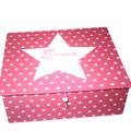  Kinder-Stern-Namensbox Schmuckkästchen M altrosa mit Stern von SchönsteOrdnung, ist personalisiert mit Namen  