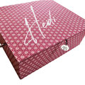 Mädchen-Schmuckkiste M Japanstoff Asanoha rot gedeckt schlicht, personalisierbar, hochwertig handgemacht