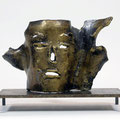 Hertha Hillfon sculpture 'mask' in stoneware