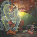 Ангел с розовым корабликом / Angel with pink a ship: холст, масло,60х50см/ oil on canvas,60х50cm/