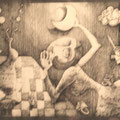 "Чайная церемония." из серии "Натюрморт"/ "Tea Ceremony". from the series "Still Life": бумага, тушь, 85 х 60 см./ paper, ink, 85 x 60 cm