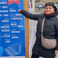 Karine à la neige, au festival National d'accordéon de Termignon (Val Cenis)