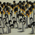 ペンギン　　　　　　　　　　　　　　　　　　2010年　51.5×225cm　パネル　油彩　オイルパステル　©teraiayaka