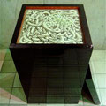 蕎麦　　　　2010年　40×40×67.3cm　ベニア　木材　油彩　オイルパステル　合成漆　©teraiayaka