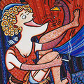 Anja Mattenklott: "Der blaue Engel", 40 cm x 50 cm,  1998