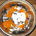 Sardinenstücke mit Quark und Möhrenpampe
