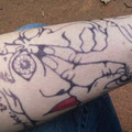 my arm - not bare but barefaced