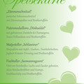 Individuelle Speisekarte für eine Hochzeit