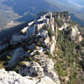 vue sur Peyrepertuse depuis San Jordi