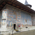 Monastère de Voronet : fresque extérieure de la façade Est.