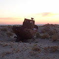 Mer d"Aral - Aux premières lueurs du jour.