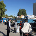 Samarkand - Départ des étudiants pour le ramassage du coton