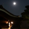 大阪市内の太閤園のお庭から見た満月。ブルームーン。