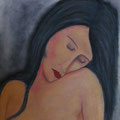 JEANNE MODIGLIANI - Acrylique sur canevas - 22x24 -