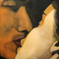 LE BAISER - Acrylique sur canevas - 29X37 - VENDU