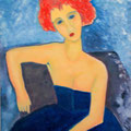 ROBE DE SOIRÉE MODIGLIANI - Acrylique sur canevas - 24x30 - VENDU