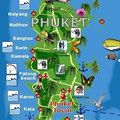 Die Karte von Phuket. Die bekannten Strände liegen alle an der Westküste