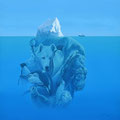 Dérive - Acrylique sur toile - 80 x 80 cm - 2015<br><br>Peinture . peintre animalier . artiste peintre . peinture animalière . animal . océan . glacier . animaux pôles