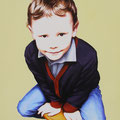 Victorin - Acrylique sur toile - 40 x 50 cm - 2014<br><br>Peinture . artiste peintre . portrait enfant