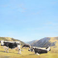 Sur les Chaumes (détail) - Acrylique sur toile - 80 x 60 cm - 2008<br><br>Peinture vache . dessin vache . vache vosgienne . toile . peinture animalière . peintre animalier . race vosgienne