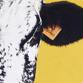 Carmen - Acrylique sur toile - 20 x 40 cm - 2012<br><br>Peinture vache . dessin vache . vache vosgienne . toile . peinture animalière . peintre animalier . race vosgienne