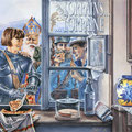 La Quiche Lorraine - Acrylique sur toile - 1,10 x 0,80 m - Médaille d'Or 5 ème Biennale de Peinture des Conseils Généraux de Lorraine - Lunéville 1992 - Editions Théo 7 Editions Veselize (54)<br><br>Peinture . artiste peintre . histoire lorraine