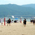 Beach volleyball on one of Japan's Three Great Views