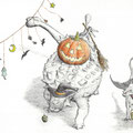 Halloween / 2016 / Ballpoint pen, Watercolor