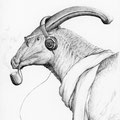 Portrait of a middle aged Parasaurolophus / 2022 / Ballpoint pen