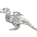 Ritual Bronze: Albertosaurus / 2020 / Ballpoint pen