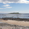 Am Strand von Kildonan mit Sicht zum Pladda Lighthouse