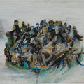 Lampedusa XI, 30x42, Zeichnung Wachskreiden (verkauft)