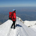 Gerti auf dem Bosses Grat, Mont Blanc