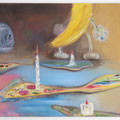 "ein schönes Stück" (美しい 曲 / ひと切れ)　80,5 × 100 cm ,  Oil on linen (麻布キャンバスに油絵具) , 2023 