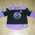 2019/20 - Leon Draisaitl - Edmonton Oilers - Hockey Fights Cancer vs. Dallas Stars - Warm-Up Worn