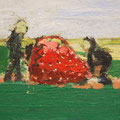 苺 Strawberry　15.8cmx22.7cm oil on canvas