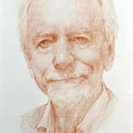 Portrait vom Forscher in aussagekräftiger Rötelzeichnung 