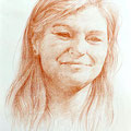 Portrait in Rötel gezeichnet, Portraitzeichnung 