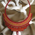 collana in macramè "CLEOPATRA" 2 - cotone, perle rame e vetro