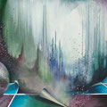 "Galactic Playing Field" - acryl op doek 160 x 60 - verkocht