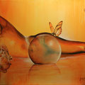 "Oranje" (uit de chakrareeks) - 2015 - acryl op doek 80 x 60