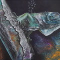 "Iguana" - acryl op doek 40 x 30 - verkocht
